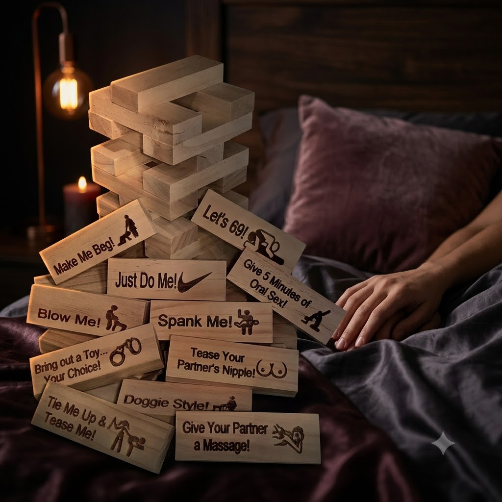 👩‍❤️‍💋‍👨couple date block tower jenga game💕