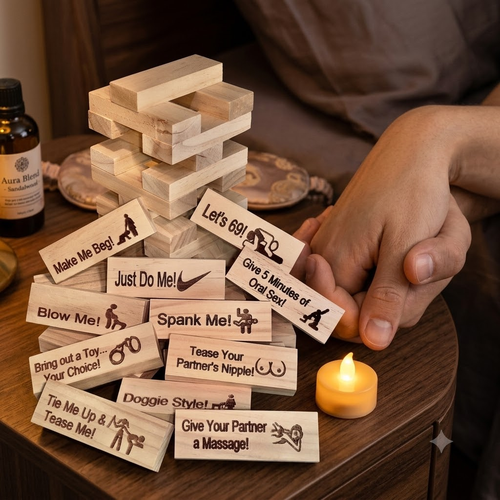 👩‍❤️‍💋‍👨couple date block tower jenga game💕