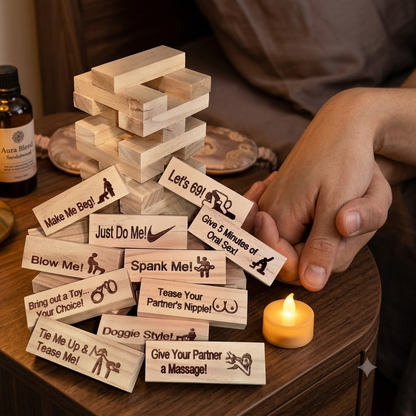 👩‍❤️‍💋‍👨couple date block tower jenga game💕