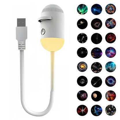 2-in-1 Galaxy Star Projector USB Night Light for Indoor Decor