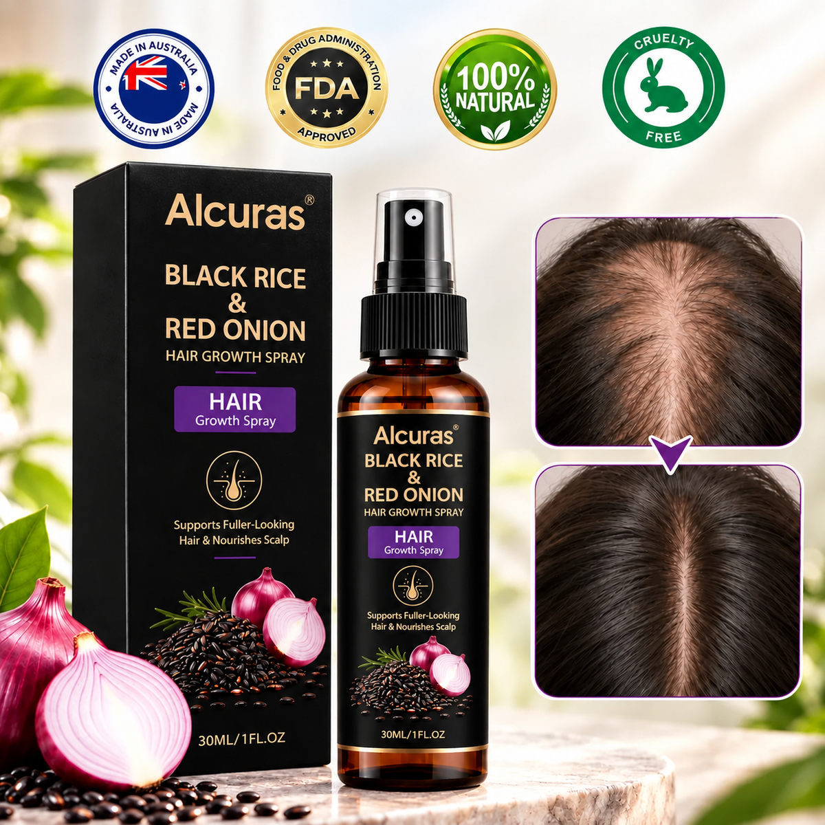 Alcuras® BlackRice HairAge Renewal Serum