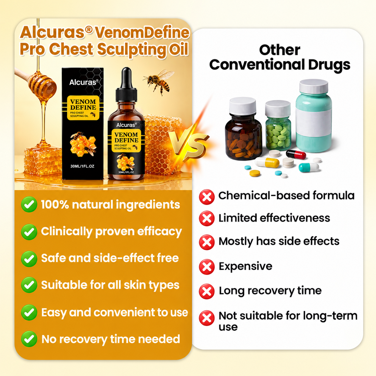 MEN’S CHEST-CONTOUR UPGRADE💪 Alcuras® VenomDefine Pro Chest Sculpting Oil 🐝 Daily Bee Venom Support for a Firmer-Looking, More Defined Chest