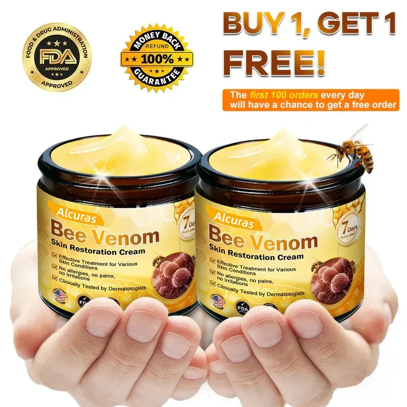 Alcuras Bee Venom Cream – Fast Skin Repair | Made in USA | 80% OFF!