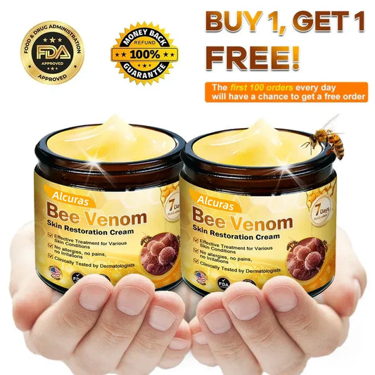 Alcuras Bee Venom Cream – Fast Skin Repair | Made in USA | 80% OFF!