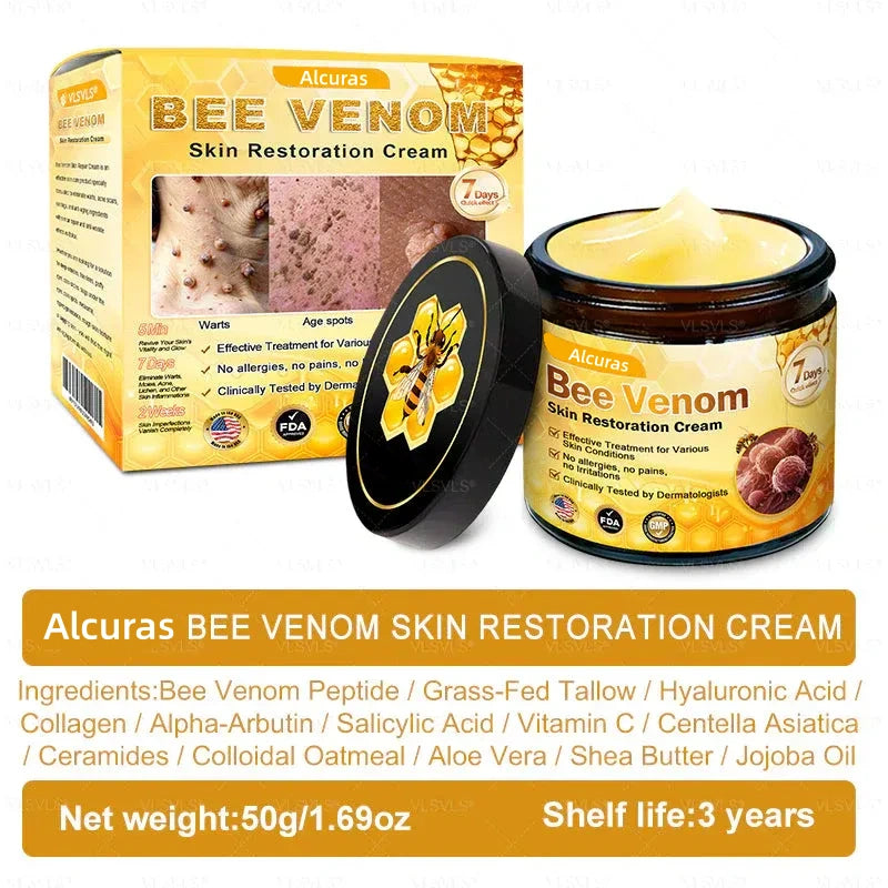 Alcuras Bee Venom Cream – Fast Skin Repair | Made in USA | 80% OFF!