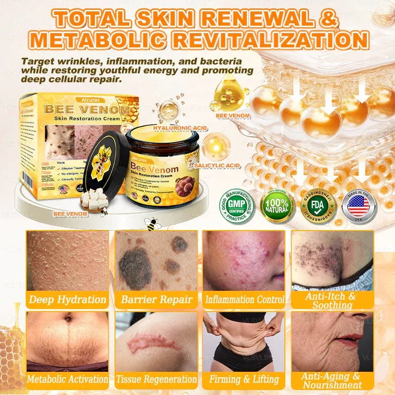 Alcuras Bee Venom Cream – Fast Skin Repair | Made in USA | 80% OFF!